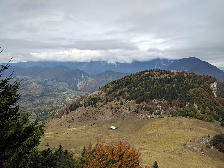 View of Piatra Craiului Mountains from Varful Prislop