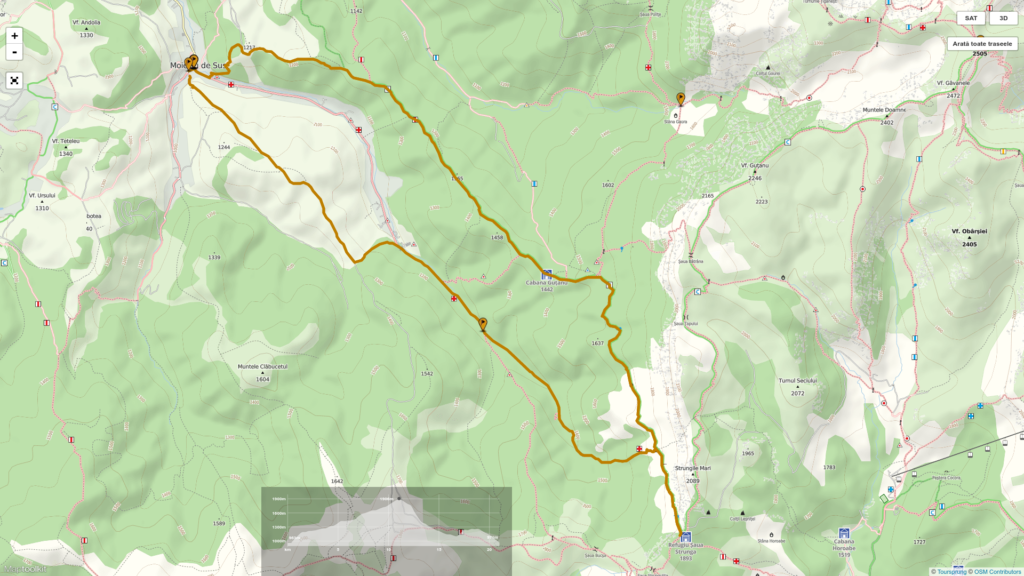 Hiking map Moieciu de Sus