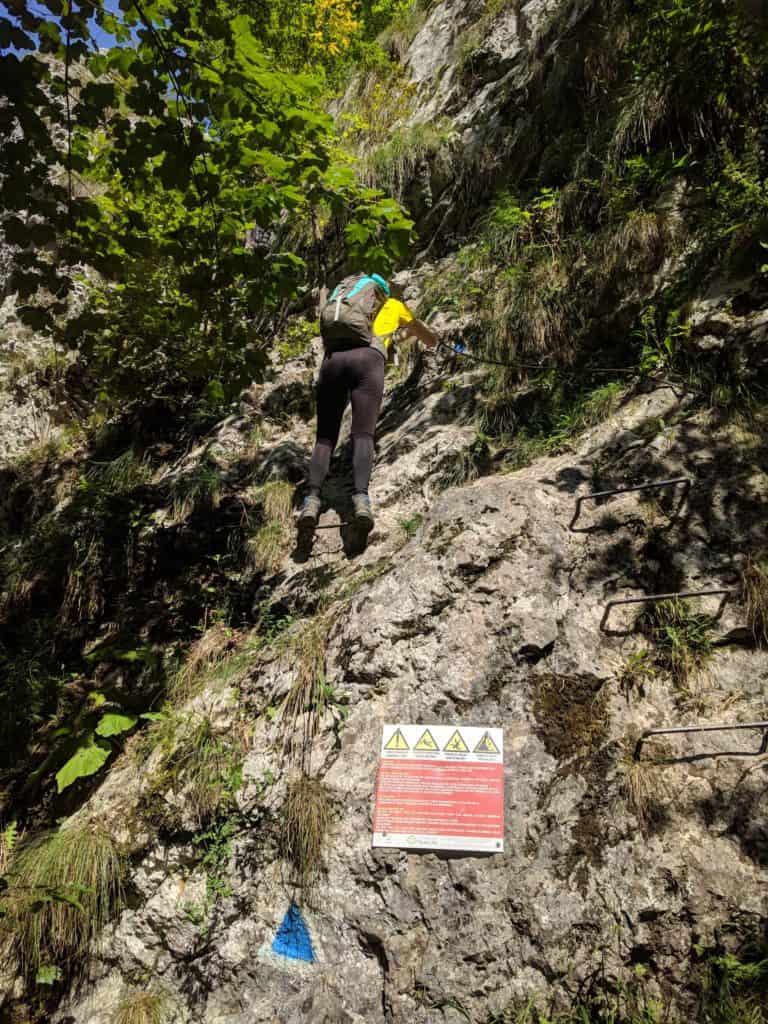On Brâna Caprei — climbing was sometimes the easier option